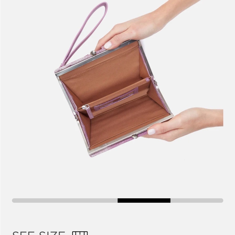 Violet Metallic Leather Wristlet - Picture 7 of 8